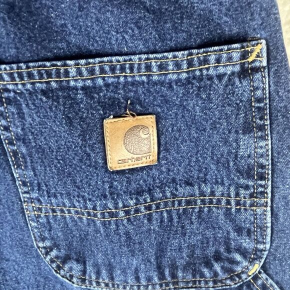 Carhartt Blue Denim Carpenter Jeans Mens 40x32 Dungaree Fit B13 HDK Straight Leg - Picture 7 of 9